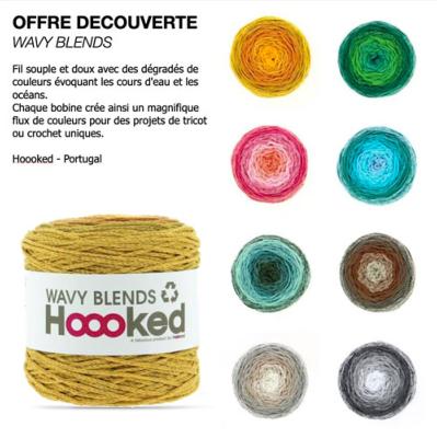 OFFRE DECOUVERTE FILS HOOOKED WAVY BLENDS 250G - 8 COULEURS X 3 