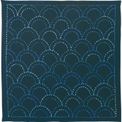 COUPON TISSU SASHIKO 33 x 66 CM -HANAFUKIN 204 +AIGUILLE+ FIL SASHIKO