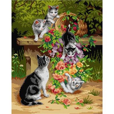 CANEVAS ANTIQUE BLANC - OR3285M - LE JEU DES CHATS
