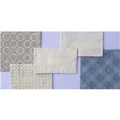 LOT 5 COUPONS TISSU UNIS HANAFUKIN 33 x 70 CM - COLORIS ASSORTIS