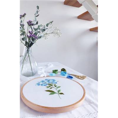 BLUE PLUMBAGO - KIT BRODERIE 21X21CM - TAMBOUR NON INCLUS