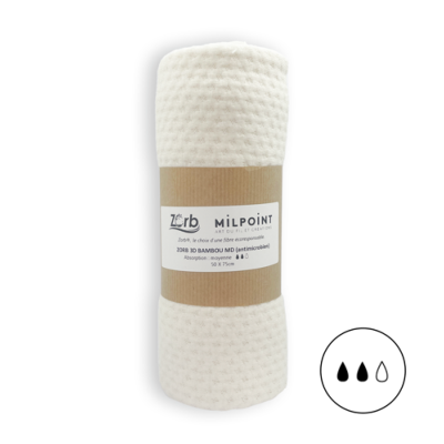 COUPON ABSORBANT MOYEN MD- ZORB®3D BAMBOU 50X75CM NATUREL - ANTIMICR.