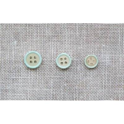 LOT 30 BOUTONS LISERE 9 MM - TURQUOISE