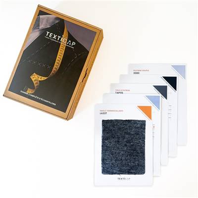 COFFRET TEXTICAP : 61 FICHES ECHANTILLON D’ENTOILAGES + CATALOGUE