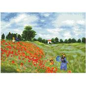 KIT BRODERIE DIAMANT - LES COQUELICOTS D'APRES MONET