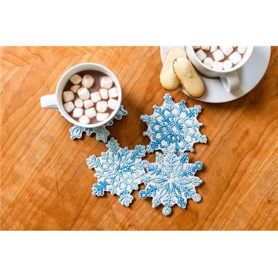 KIT BRODERIE DIAMANT 4 SOUS-VERRES - SNOWFLAKES