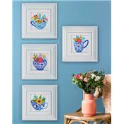 KIT BRODERIE DIAMANT MINI DOTZ - TEATIME POSIES - PACK 4 DESSINS