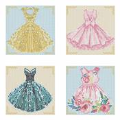 KIT BRODERIE DIAMANT MINI DOTZ - PARTY DRESSES - PACK 4 DESSINS
