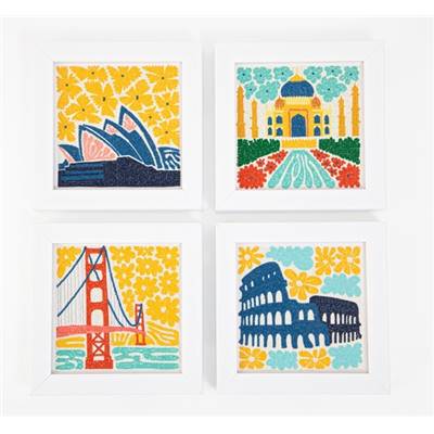 KIT BRODERIE DIAMANT MINI DOTZ - MONUMENTS DE DISTINCTION -PACK DE 4 