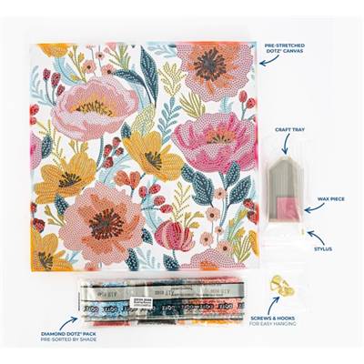 KIT BRODERIE DIAMANT DOTZ - BLUSHING BLOOMS AVEC CADRE