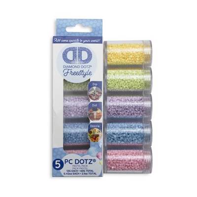 PACK ASSORTIMENT STRASS DIAMOND DOTZ - 5 COULEURS PASTEL