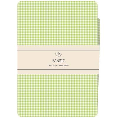 COUPON TISSU IMPRIME 100% COTON - FAT QUARTER 47X55CM- VICHY VERT
