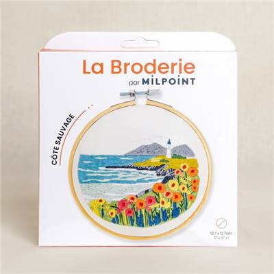 KIT BRODERIE AVEC TAMBOUR 15 CM - COTE SAUVAGE