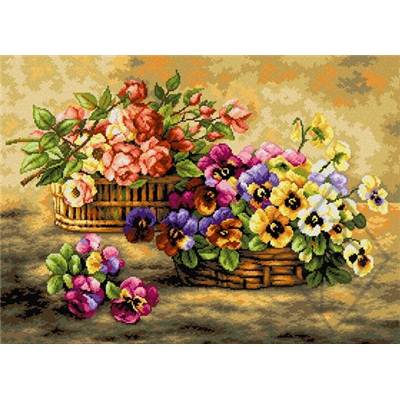 CANEVAS ANTIQUE 50 X 70 CM - COMPOSITION FLORALE