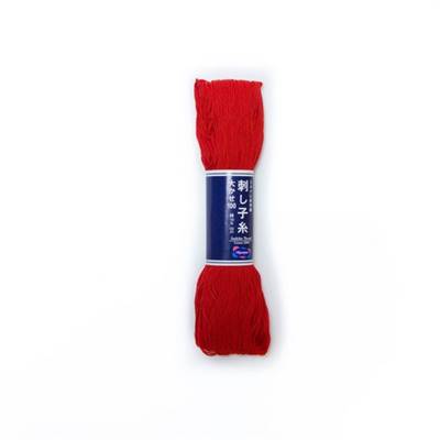 FIL SASHIKO UNI - COL 105 - ROUGE - LOT DE 3 ECH. DE 100 M