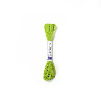 FIL SASHIKO UNI - COL 6 - VERT AMANDE - LOT DE 6 ECH. DE 20 M