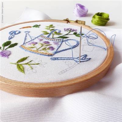 GARDEN TOOLS - KIT BRODERIE 16X16CM - TAMBOUR NON INCLUS - TAMAR NY