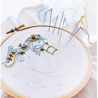 MERMAID DREAMS - KIT BRODERIE 16X16CM - TAMBOUR NON INCLUS - TAMAR NY