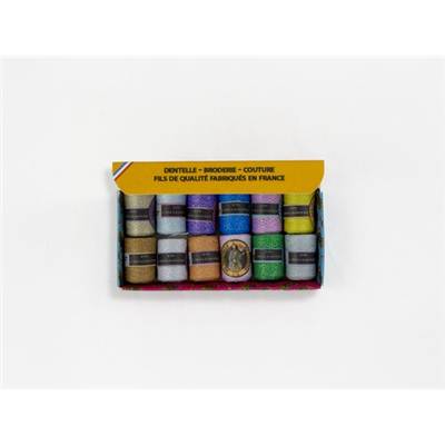 POLYESTER METALLISE COCON CAUDRY - 12 COCONS N°90 - ASS N°2 PASTELS