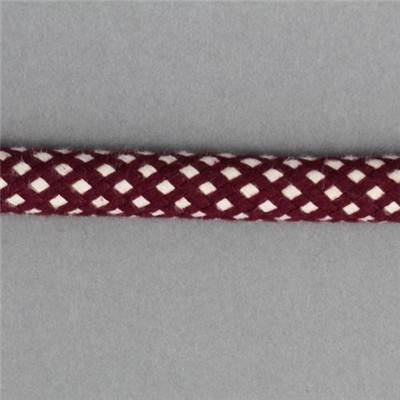 CORDE TRESSEE DAMIER BOURGOGNE - ECRU - LE SACHET DE 10 M - pour anse