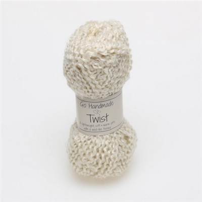 FIL A TRICOTER GOHANDMADE TWIST - BLANC CASSE - PELOTE 25 G