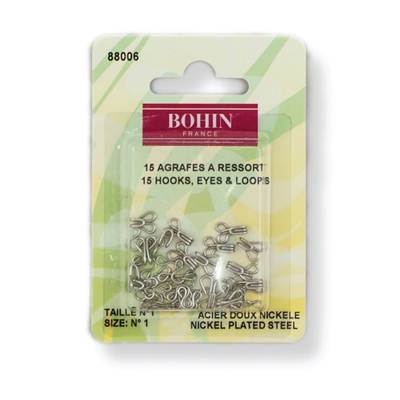 AGRAFES A RESSORTS N°1 ARGENT - BLISTER DE 15