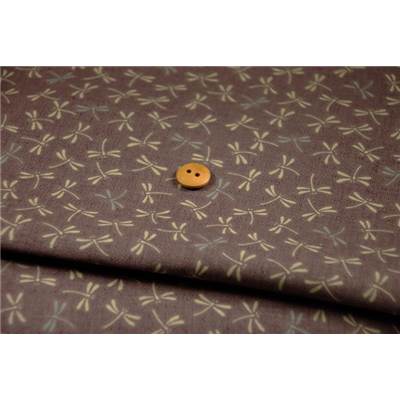 COUPON TISSU 50X55 JAP LIBELLULES VIOLET