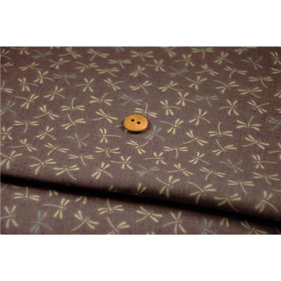 COUPON TISSU 45X55 JAP LIBELLULES VIOLET