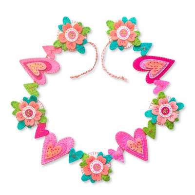 KIT FEUTRINE GUIRLANDE FLEURS & COEURS