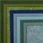 PACK PACIFIQUE - 9 COLORIS DE FEUTRINE 15x15cm EN CAMAIEUX
