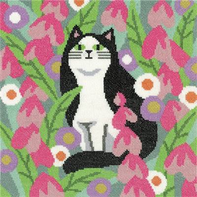 KIT POINT DE CROIX BLACK & WHITE CAT (A) 