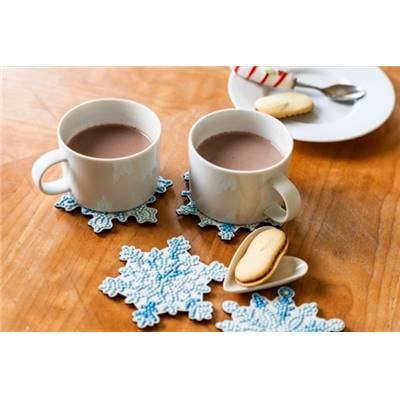 KIT BRODERIE DIAMANT 4 SOUS-VERRES - SNOWFLAKES