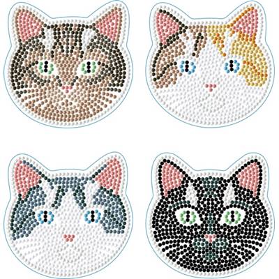KIT BRODERIE DIAMANT 4 SOUS-VERRES - CATS