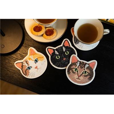 KIT BRODERIE DIAMANT 4 SOUS-VERRES - CATS