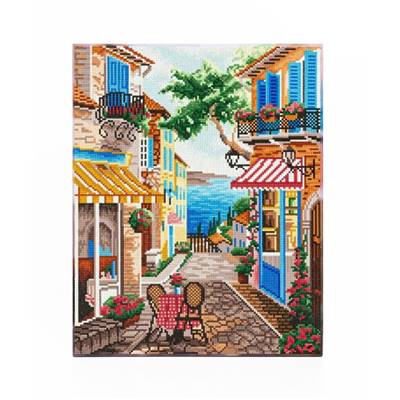 KIT BRODERIE DIAMANT DOTZ - LAKESIDE LATTE AVEC CADRE