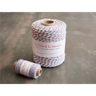 PETITE BOBINE FIL BICOLORE BLANC-VIOLET - 35 M - 10 G