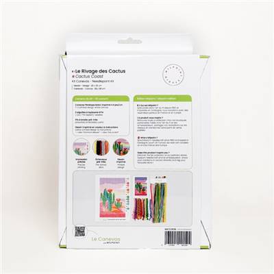 KIT CANEVAS COMPLET - DESSIN 20 X 30 CM - LE RIVAGE DES CACTUS