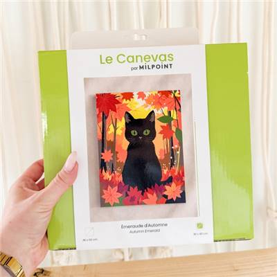 KIT CANEVAS COMPLET - DESSIN 30 X 40 CM - EMERAUDE D'AUTOMNE