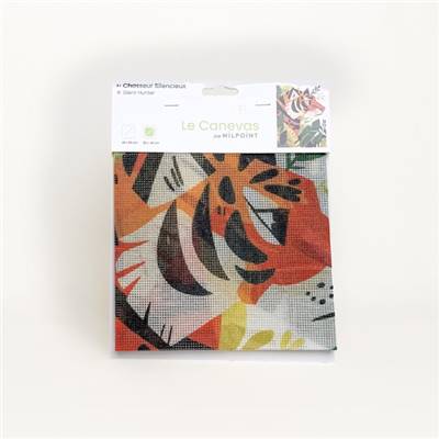 CANEVAS IMPRIME BLANC - DESSIN 30 X 40 CM - CHASSEUR SILENCIEUX