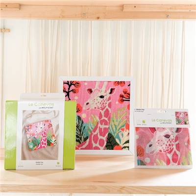 CANEVAS IMPRIME BLANC - DESSIN 30 X 30 CM - GIRAFE POP