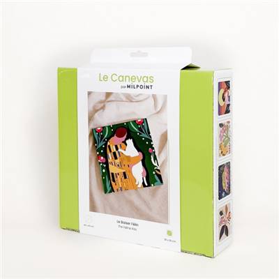 KIT CANEVAS COMPLET - DESSIN 30 X 30 CM - LE BAISER FELIN