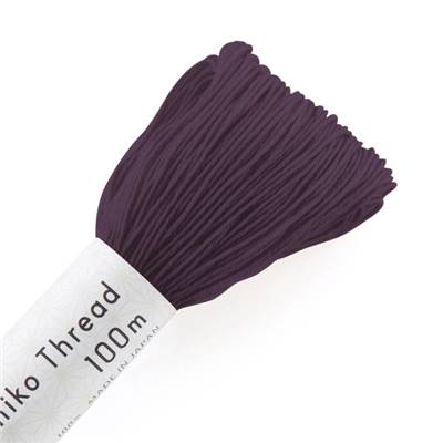 FIL SASHIKO UNI - COL 140 - AUBERGINE - LOT DE 3 ECH. DE 100 M