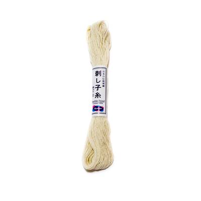 FIL SASHIKO UNI - COL 2 - ECRU - LOT DE 6 ECH. DE 20 M