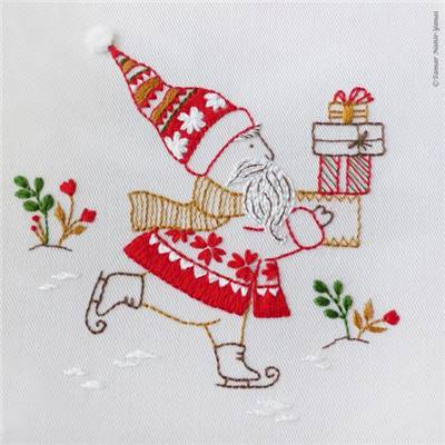 DASHING SANTA - KIT BRODERIE 21X21CM - TAMBOUR NON INCLUS - TAMAR NY