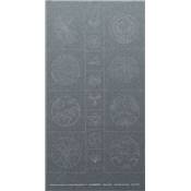TISSU TSUMUGI B2506 GRIS VERT IMPRIME -PANNEAU 61X108 CM -MINI 9 P.