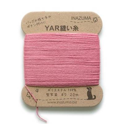 LOT 5 CARTES 20 M DE FIL CIRE INAZUMA POUR CUIR OU SIMILI -ROSE FONCE