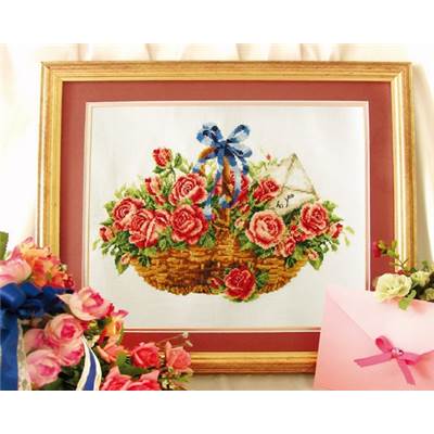 NO COUNT CROSS STITCH - UN PANIER DE ROSES