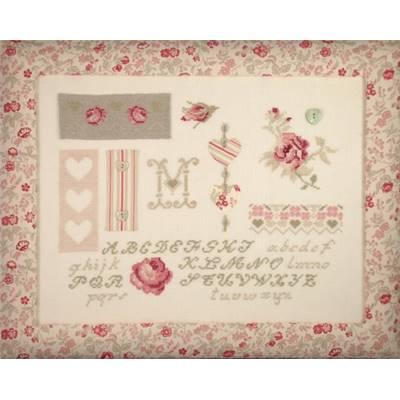 DIAGRAMME POINT DE CROIX ABC COLLECTION - ROSES ET COEURS EN PATCH