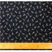 COUPON TISSU 50X55 JAP LIBELLULES FOND MARINE