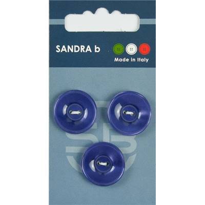 Carte 3 boutons plastique 2 trous - 20,5 mm - Violet